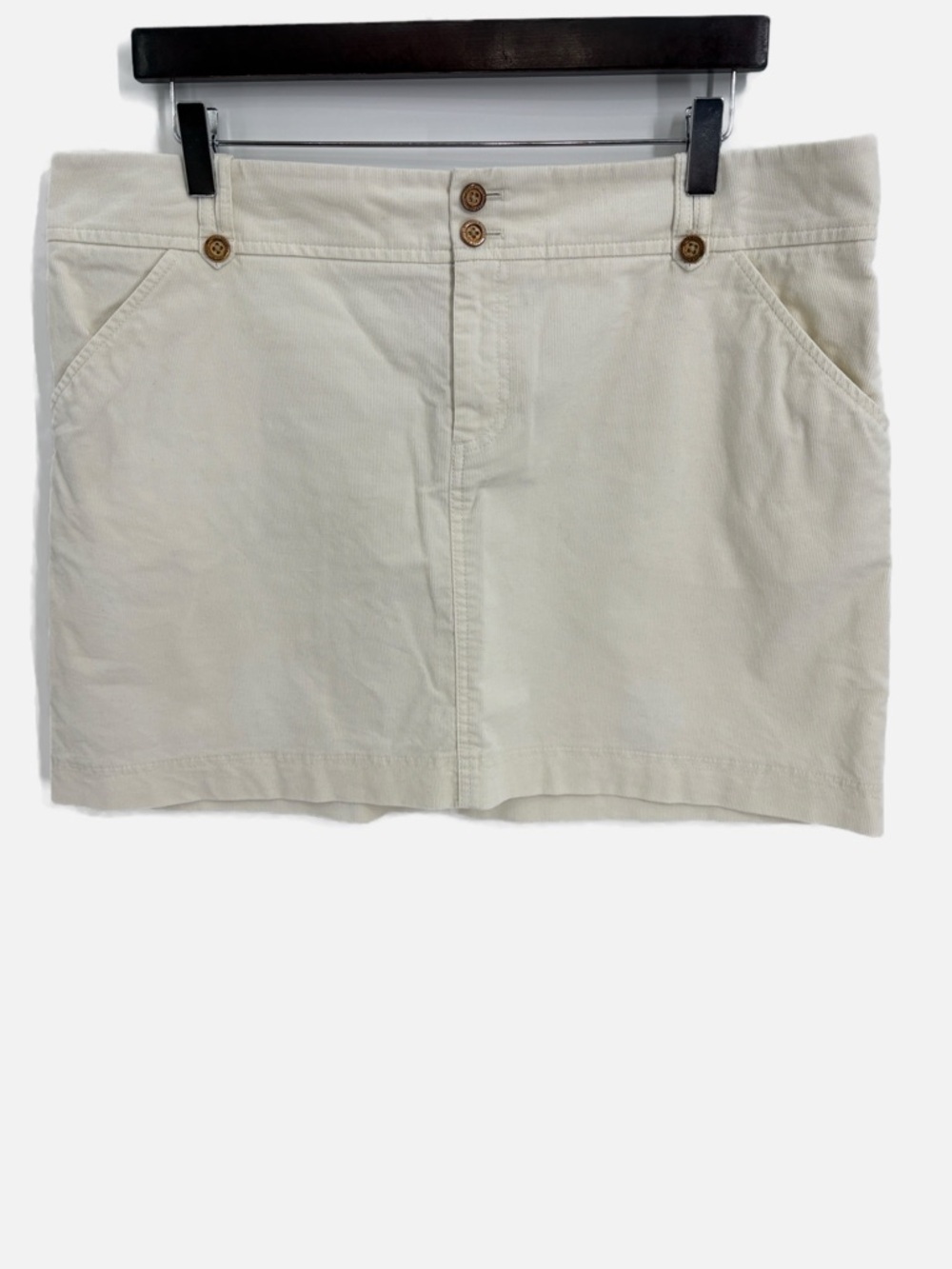 Lilly Pulitzer Cream Corduroy Mini Skirt Stretch Preppy Size 14